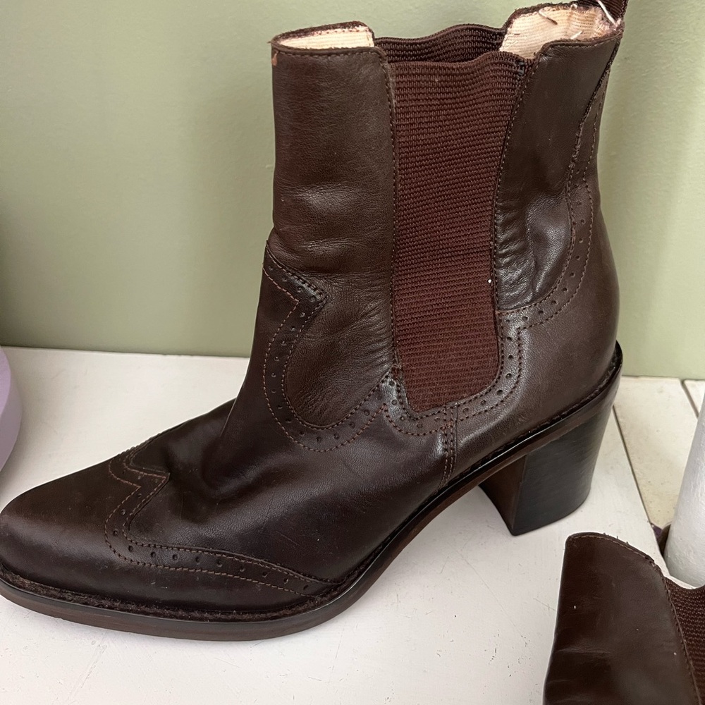 Nine West Leather Western Boots Size 7